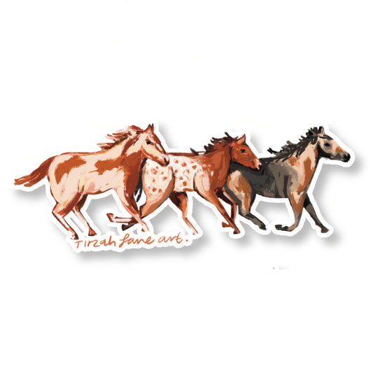 Wild Mustangs Western Sticker