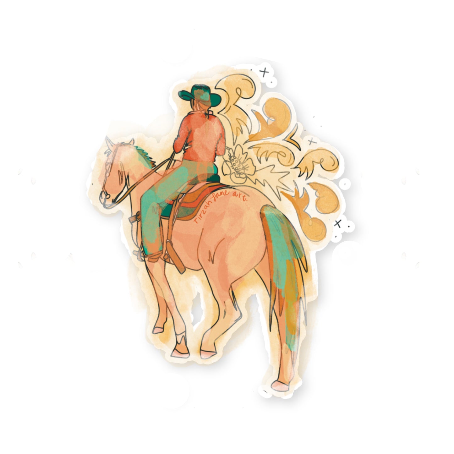 Summer Ride Hose Western Sticker