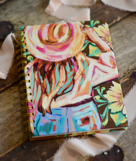 Western Colorful Cowgirl Cactus Pink Notebook