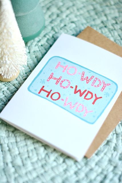 Howdy Merry Christmas Holiday Western Greeting Card