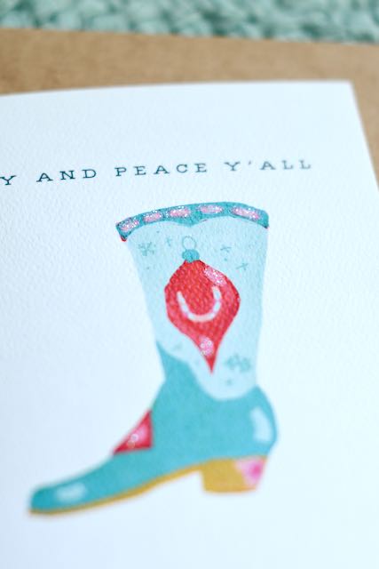 Joy and Peace Y'all Merry Christmas Holiday Western Greeting Card