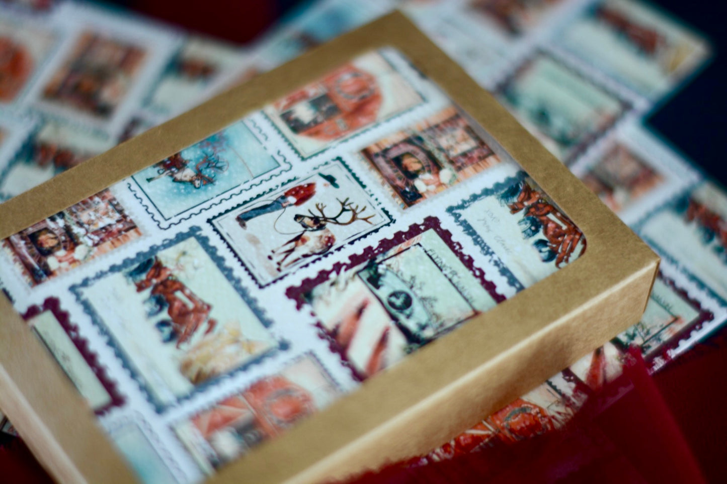 Mini Western Holiday Vintage Stamps Card Set