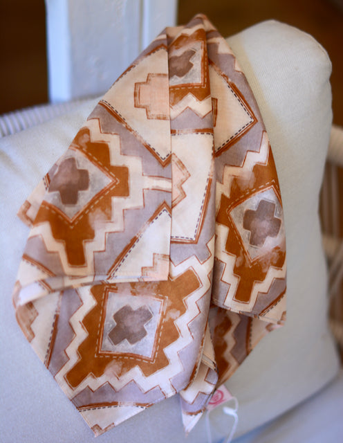 Natural Cowgirl Geo Wild Rag Silk Scarf