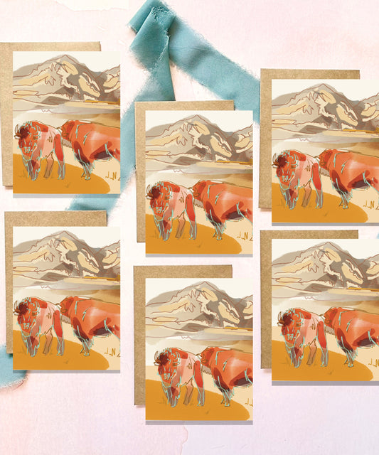 Mini Western Canyon Bison Card Set